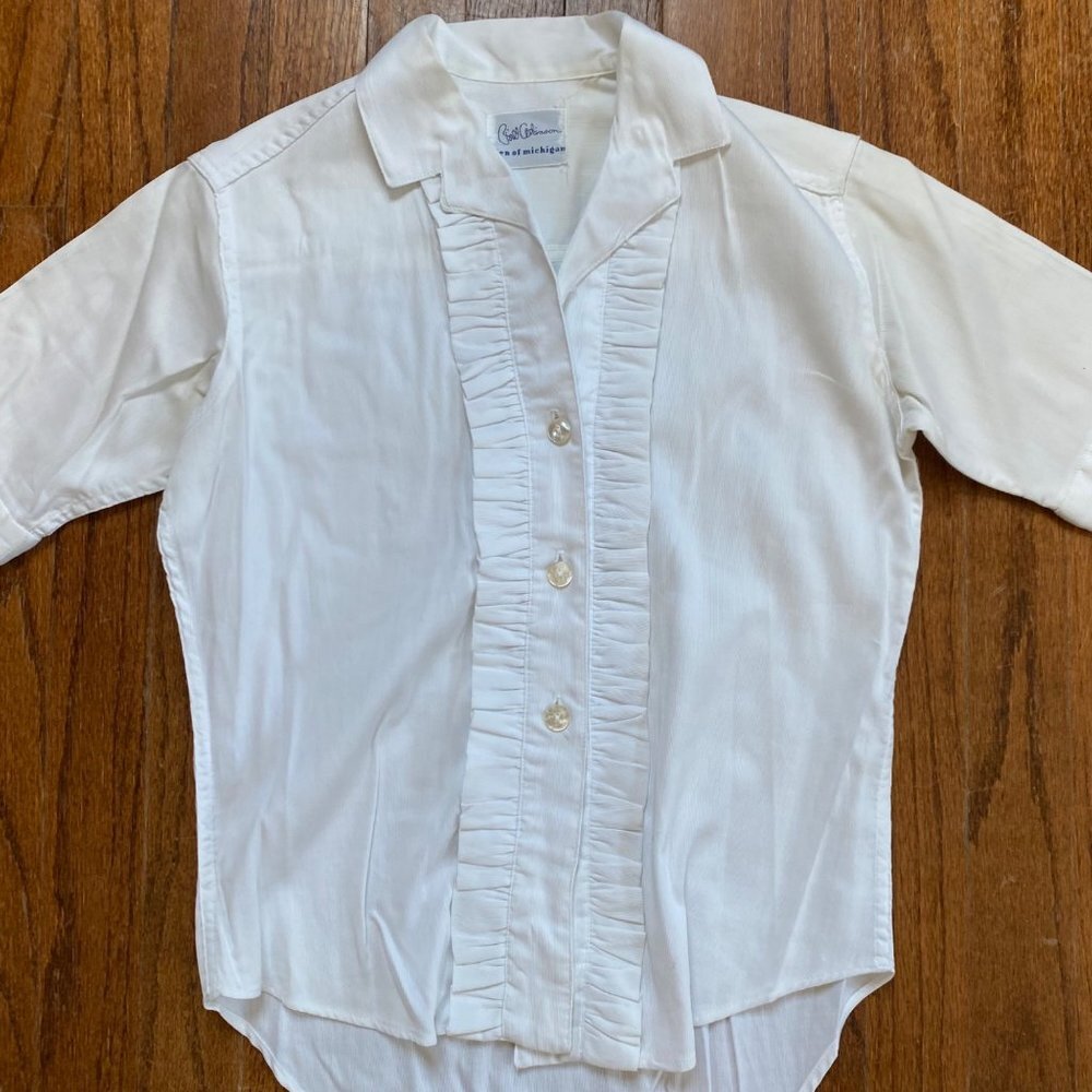 Vintage Bill Atkinson Glen of Michigan Blouse Womens Size Small Tuxedo Button Up - Picture 5 of 12